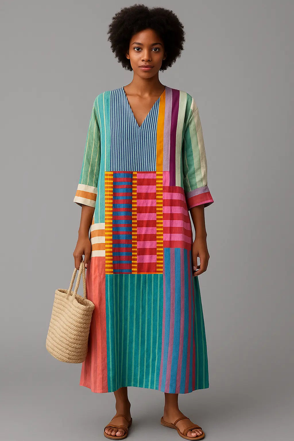 Amélie – Robe fluide à motifs géométriques