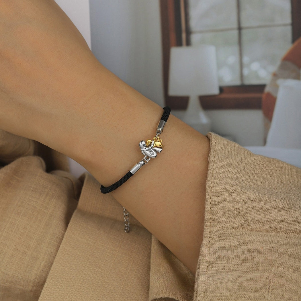 Plume – Bracelet à cordon avec icône de chien