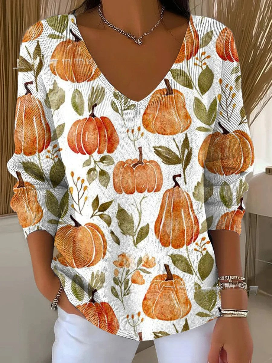 Carminia – Pull en tricot à col en V