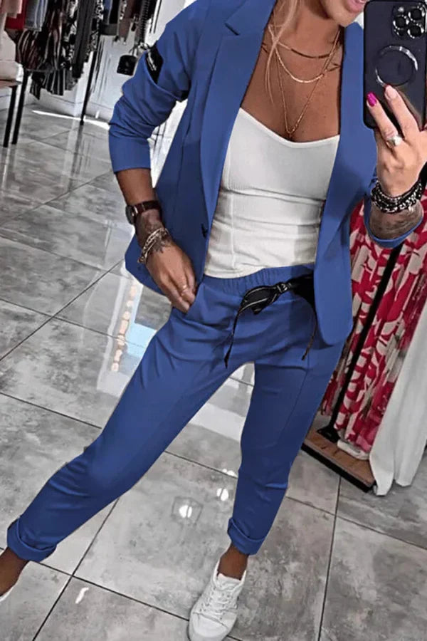 Candice – Ensemble blazer fluide et pantalon décontracté