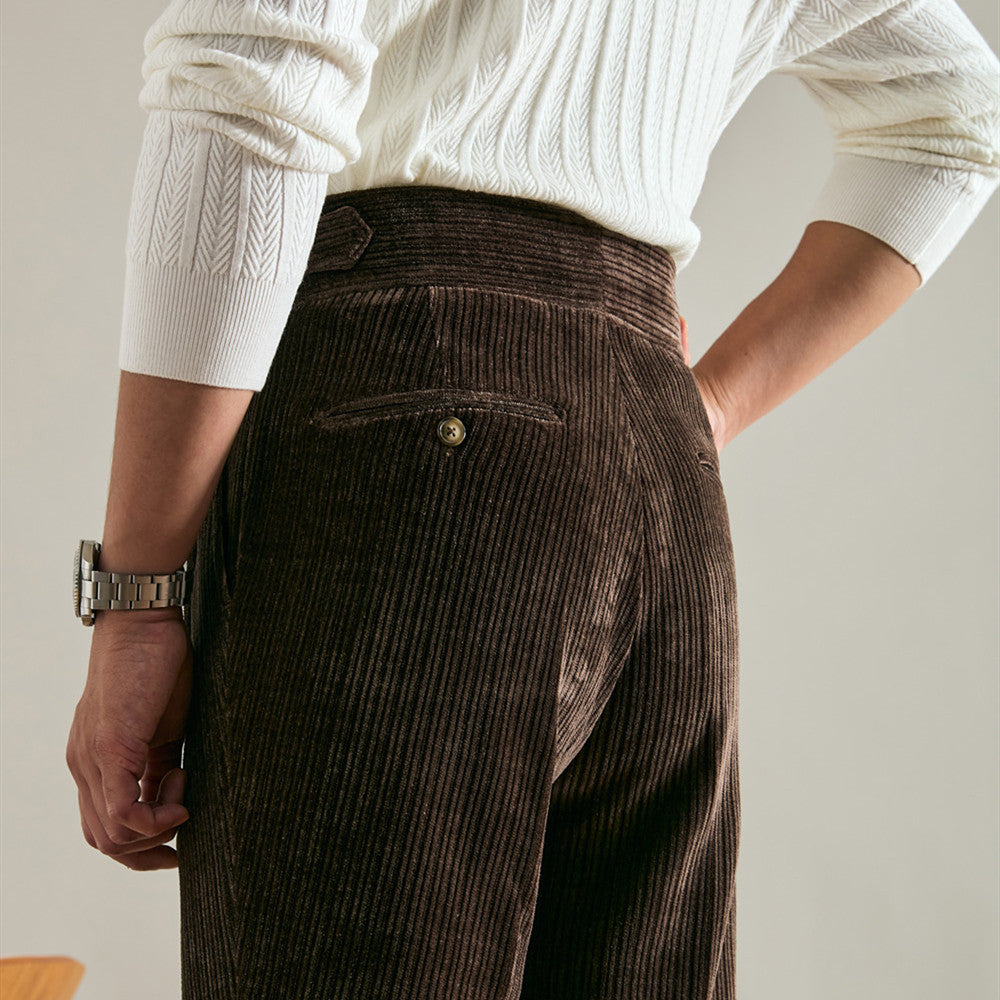 Brescia Vintage Corduroy Double Pleated Trousers