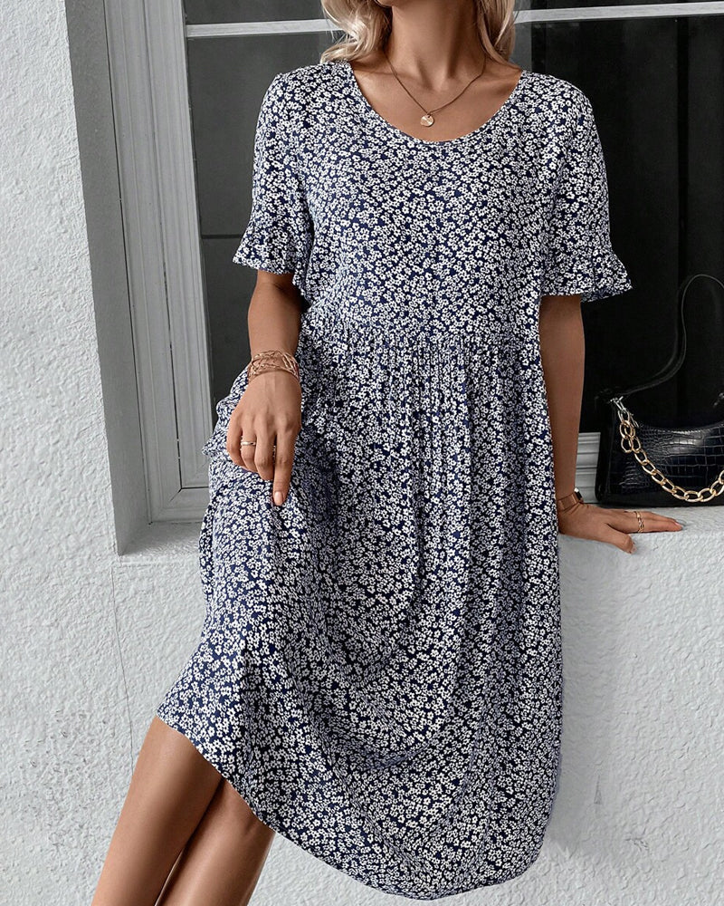 Élénaïs – Robe midi fleurie élégante