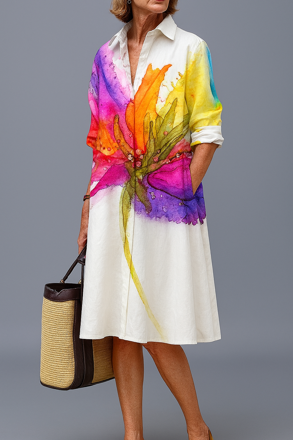 Liv – Robe midi luxe pour un confort estival sans effort