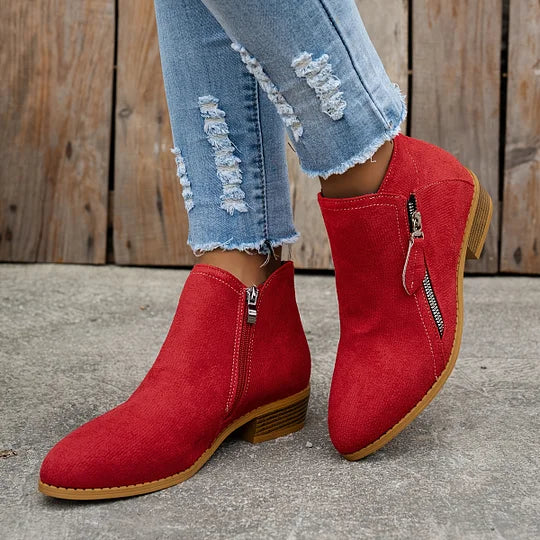 Ambreline – Bottines orthopédiques en cuir avec fermeture éclair