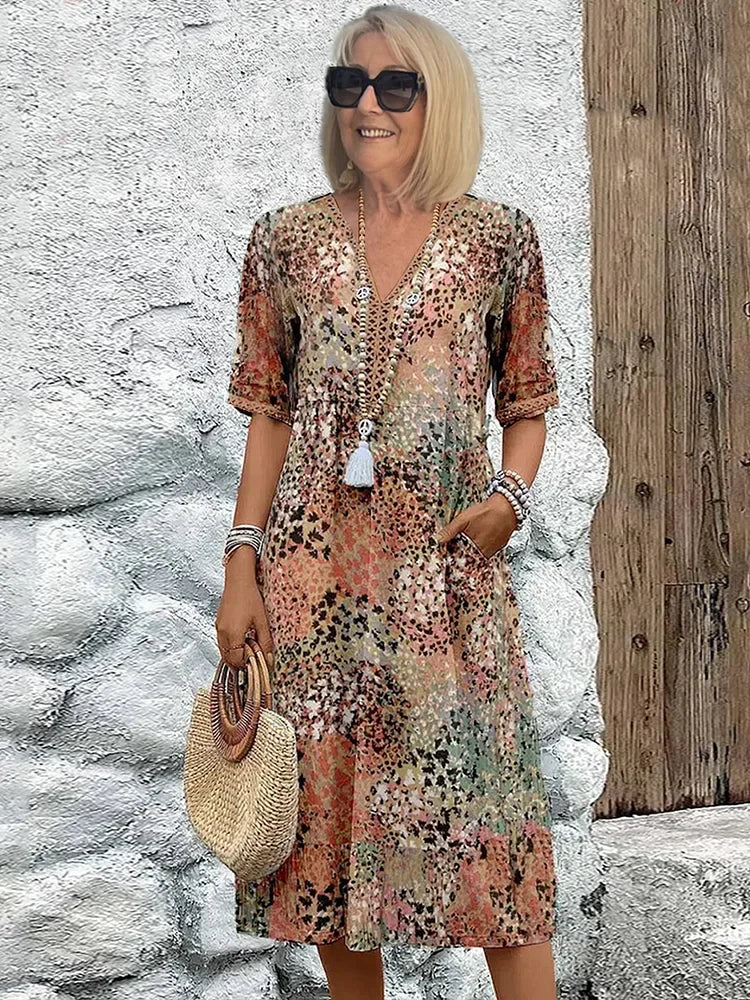 Michèle – Robe légère avec décolleté en V
