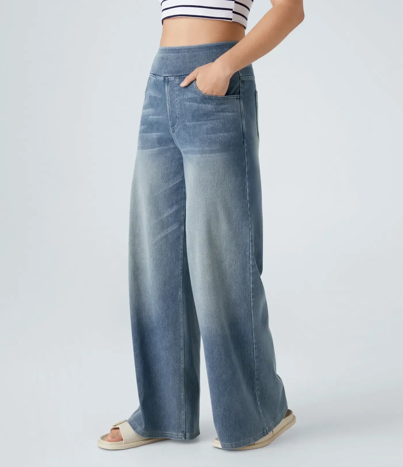 Éva - Pantalon taille haute confortable