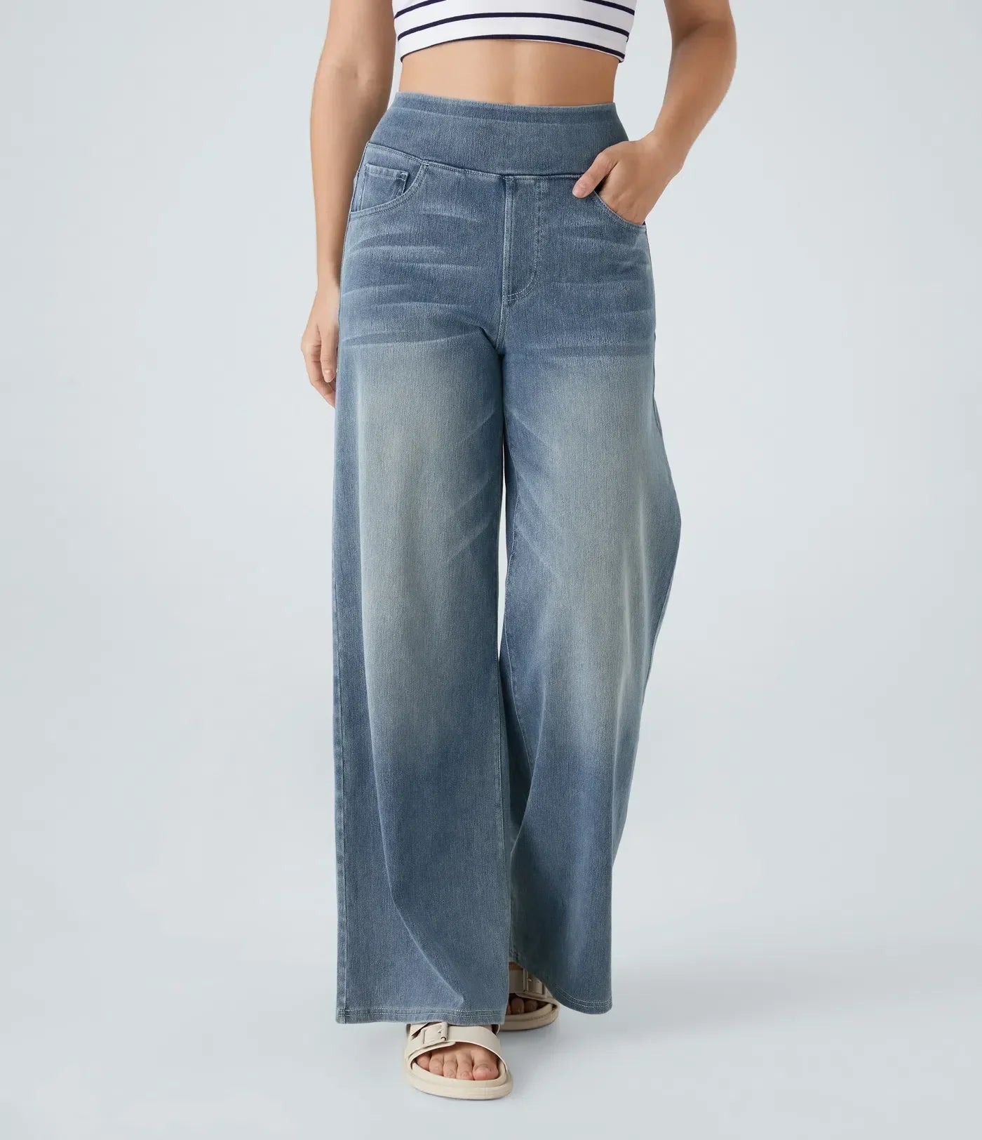 Éva - Pantalon taille haute confortable