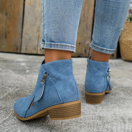 Ambreline – Bottines orthopédiques en cuir avec fermeture éclair