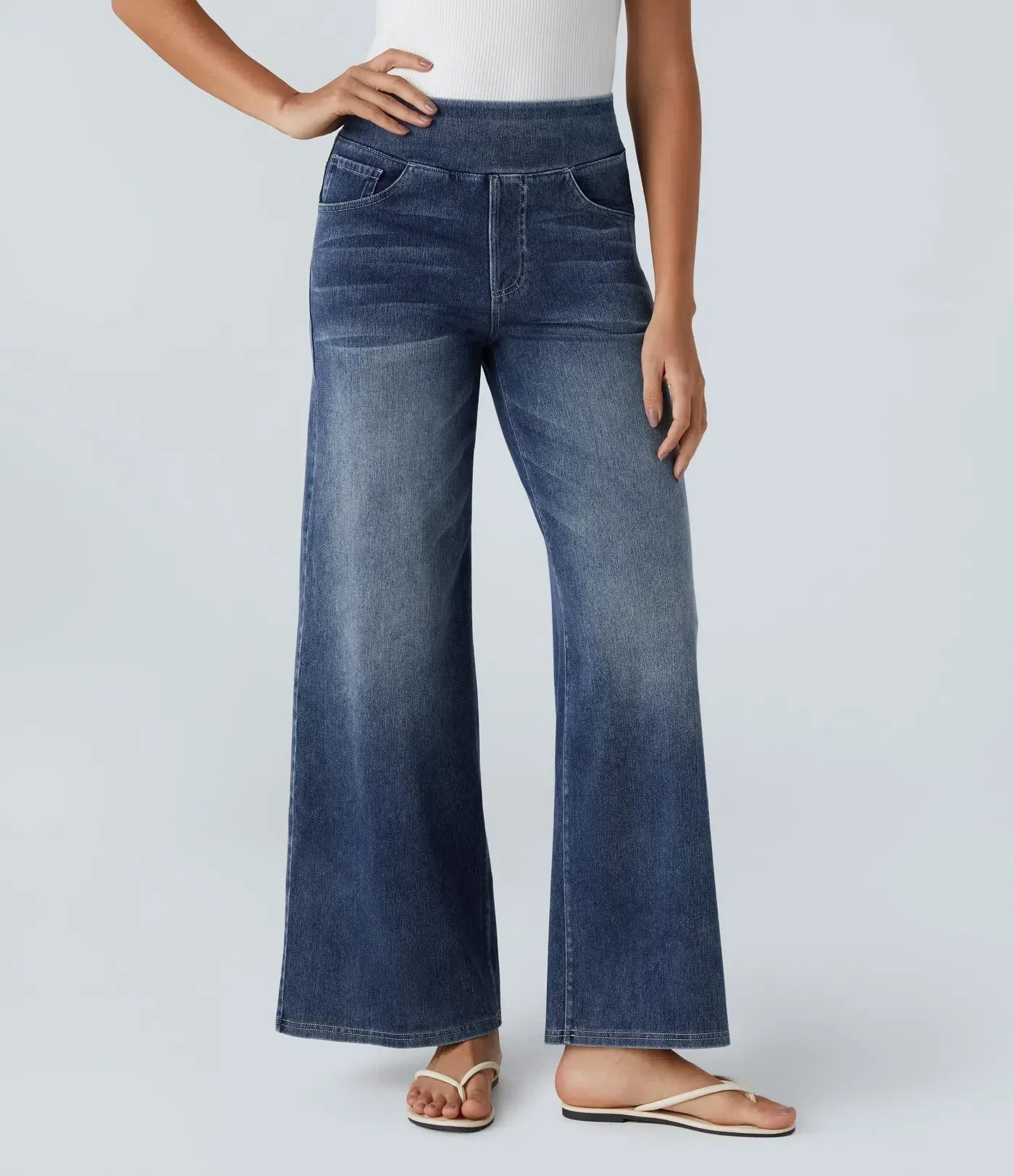 Éva - Pantalon taille haute confortable