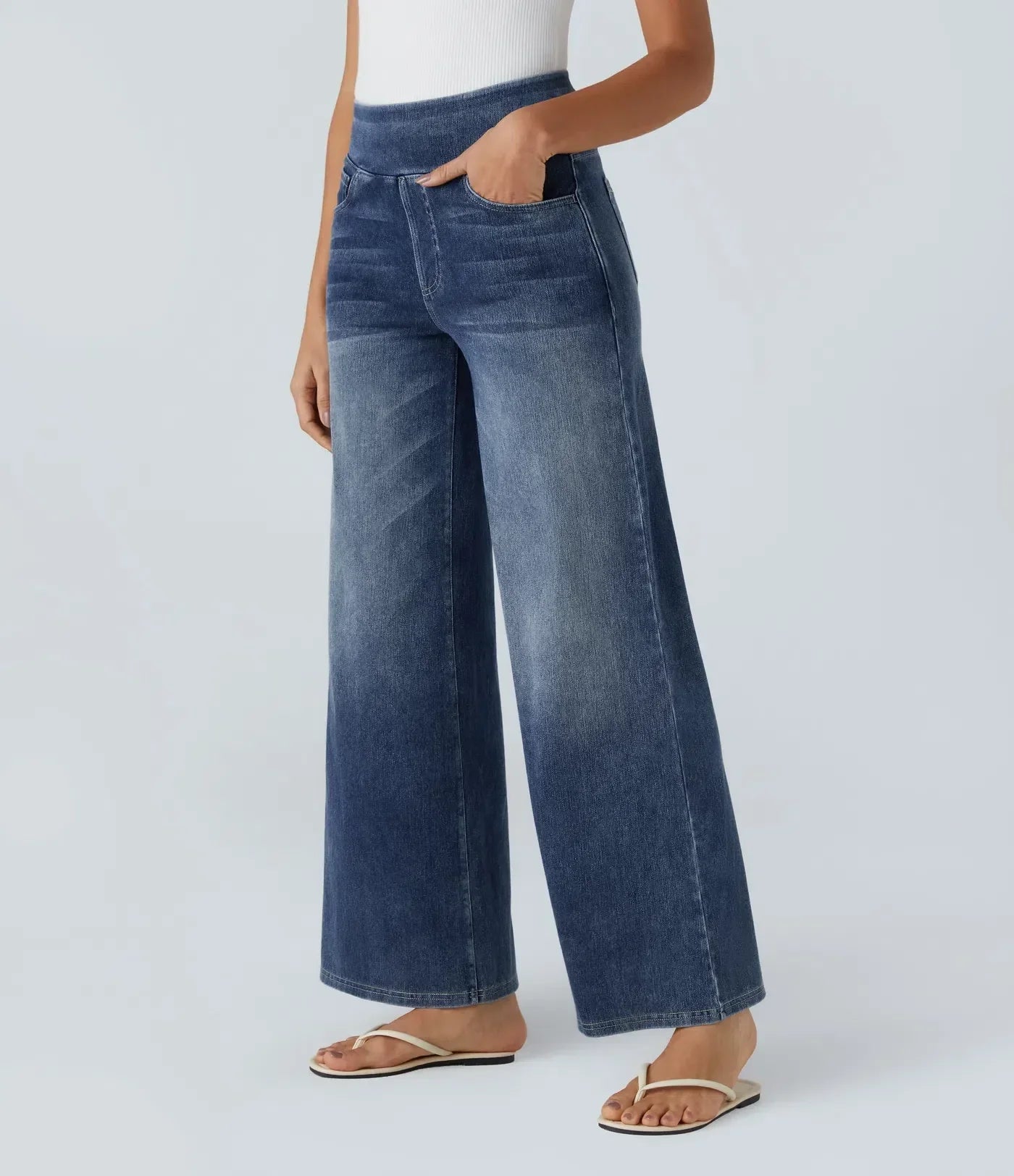 Éva - Pantalon taille haute confortable
