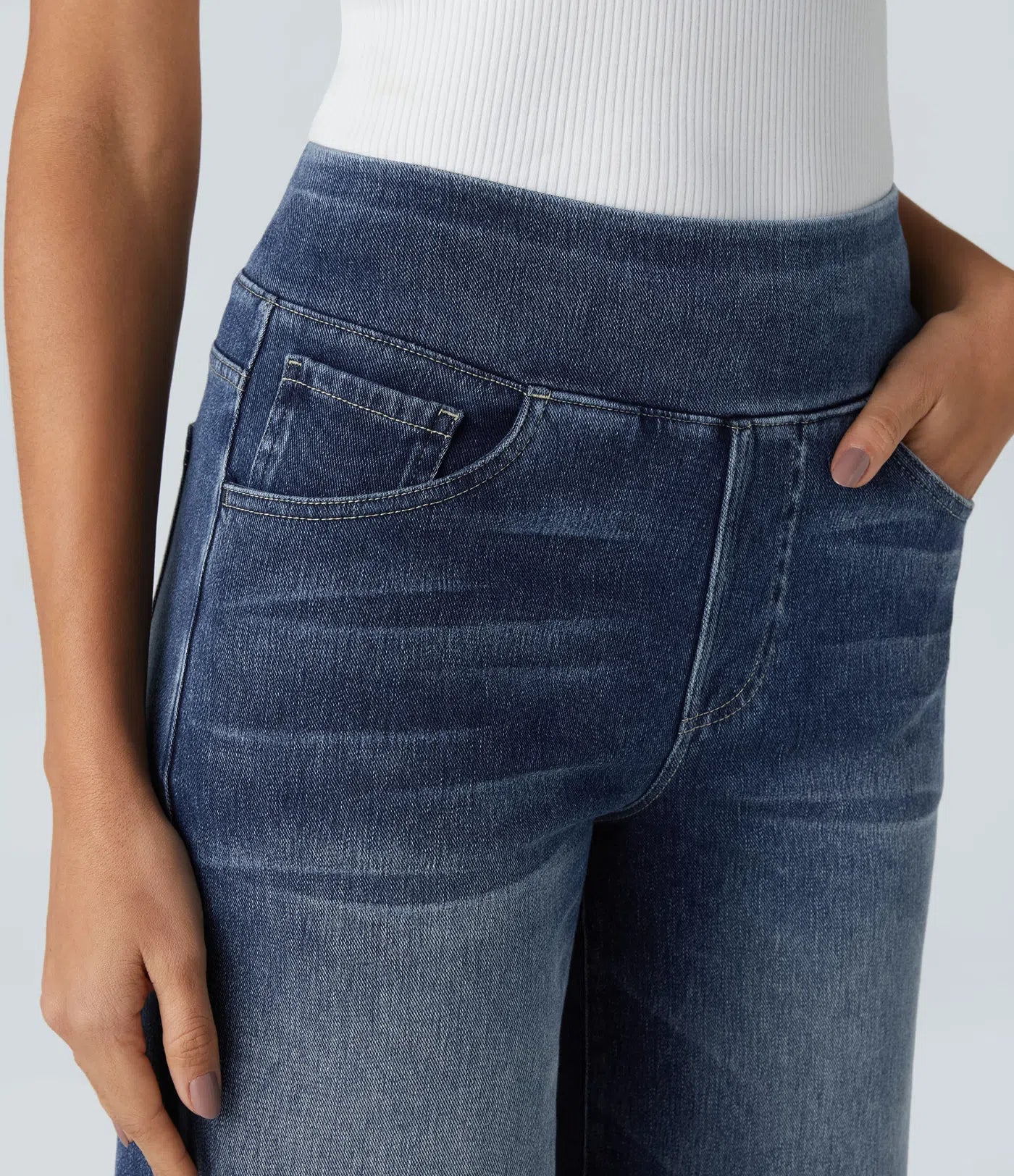 Éva - Pantalon taille haute confortable