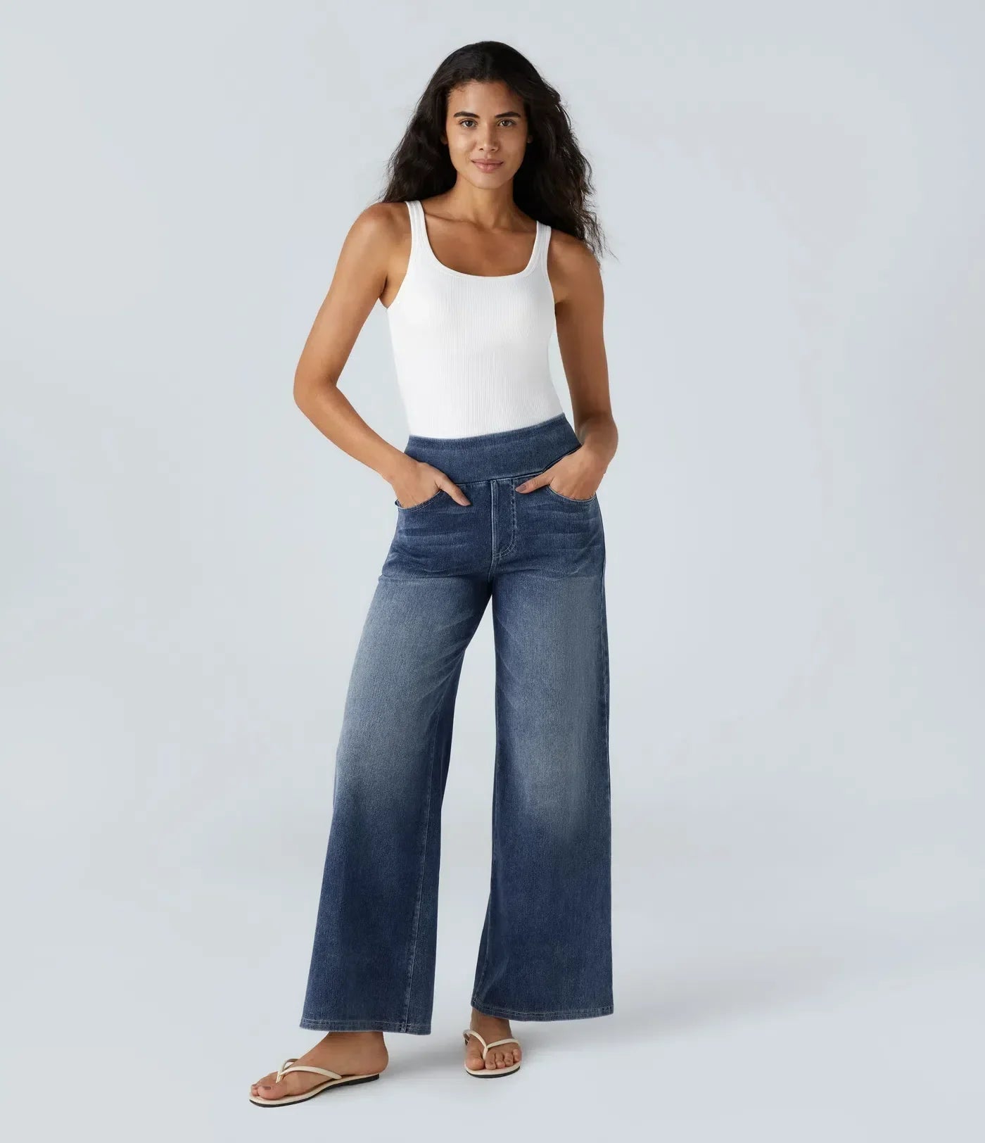 Éva - Pantalon taille haute confortable
