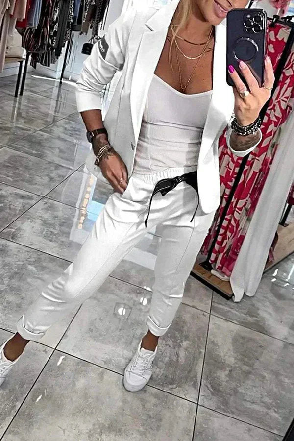 Candice – Ensemble blazer fluide et pantalon décontracté