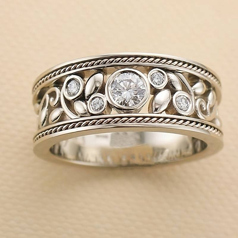 Argenzia – Bague vintage en argent avec pierres de zirconia