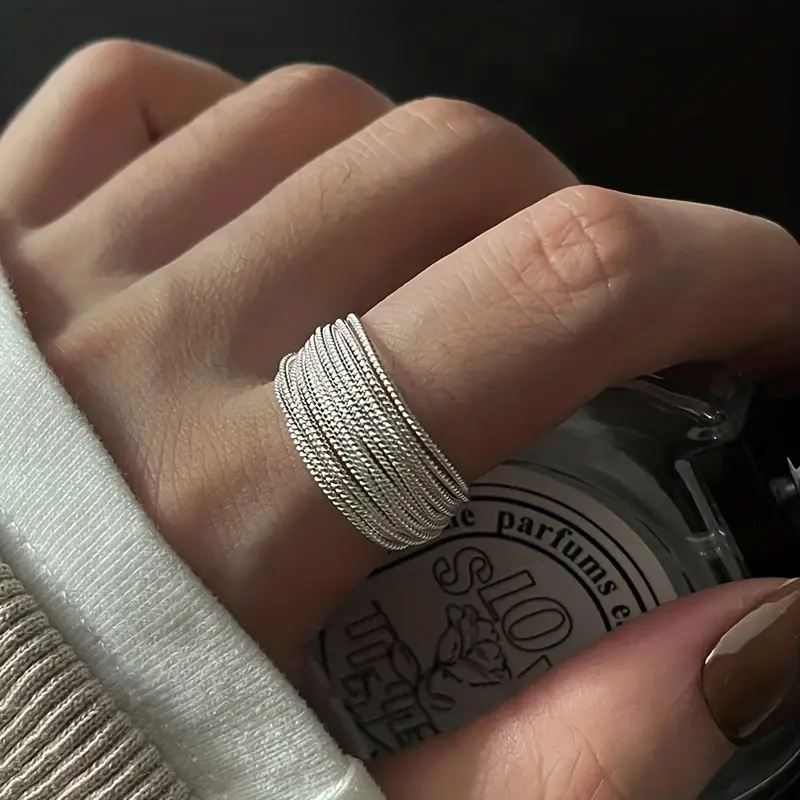 Émirelle – Bague argentée superposée