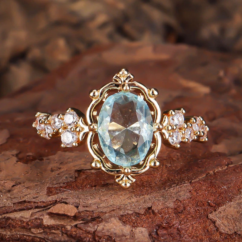 Scintéline – Élégante bague "Spark" avec cristal bleu