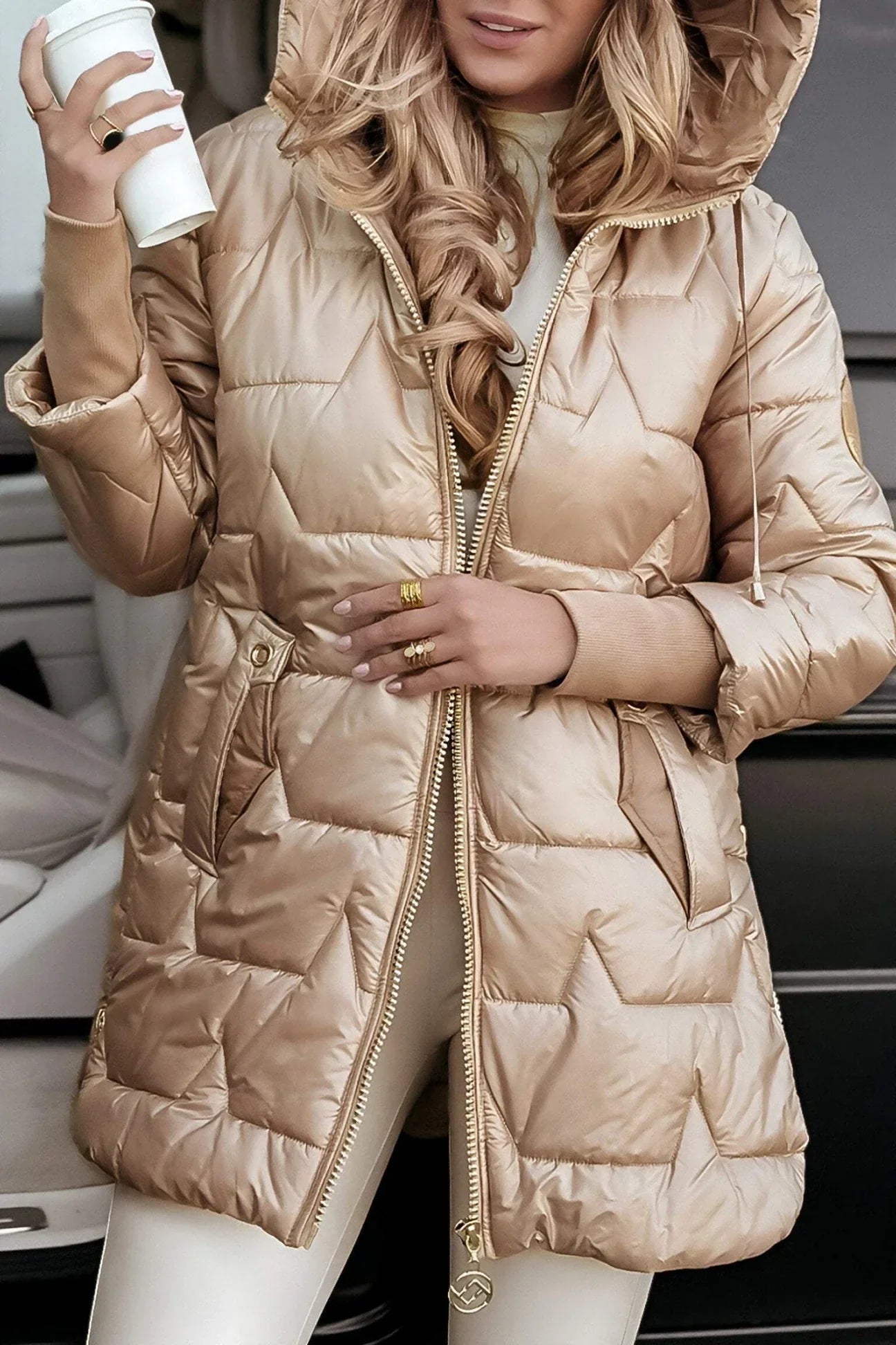 Gwenaëlle - Manteau d’hiver élégant à capxuche