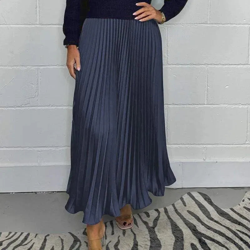 Soline – Robe maxi avec haut en maille et jupe plissée