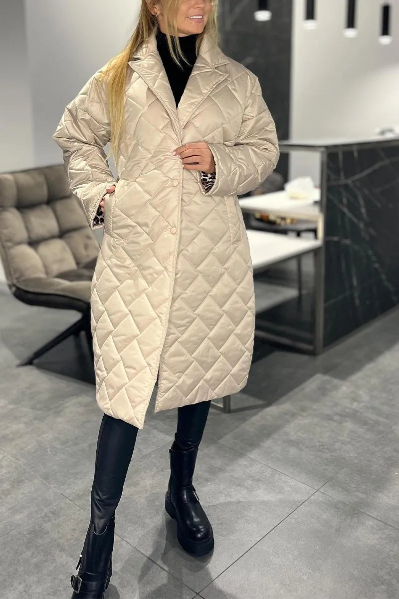 Anaïs – Manteau matelassé avec doublure léopard