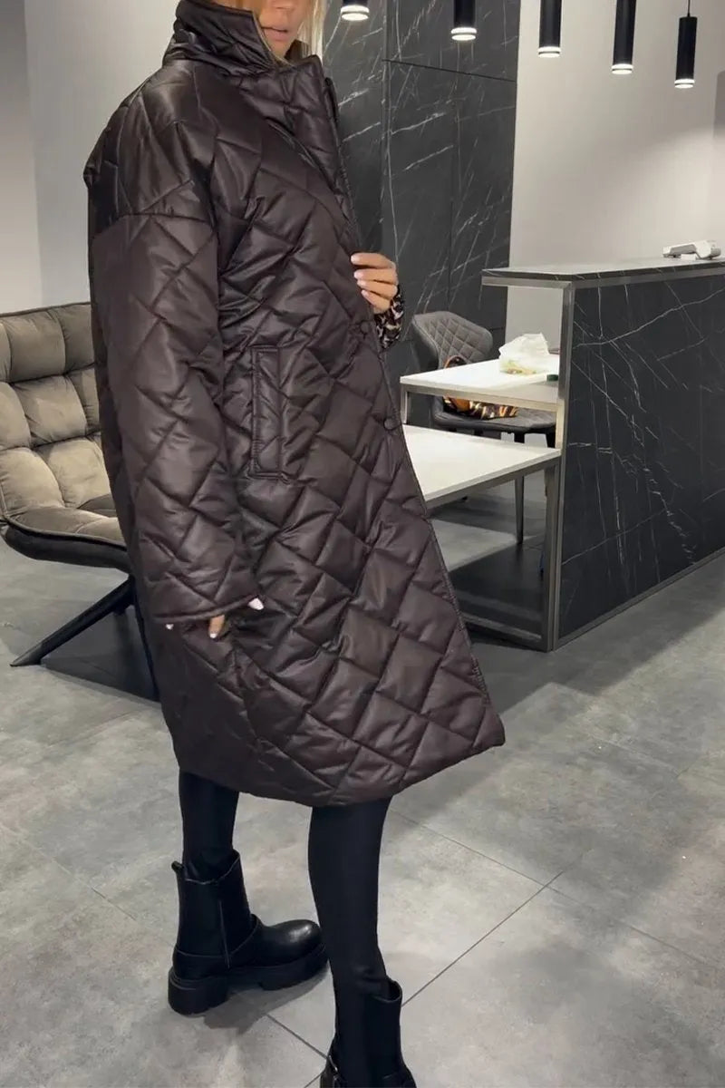 Anaïs – Manteau matelassé avec doublure léopard