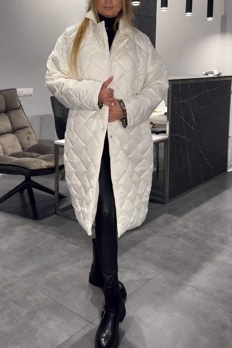 Anaïs – Manteau matelassé avec doublure léopard