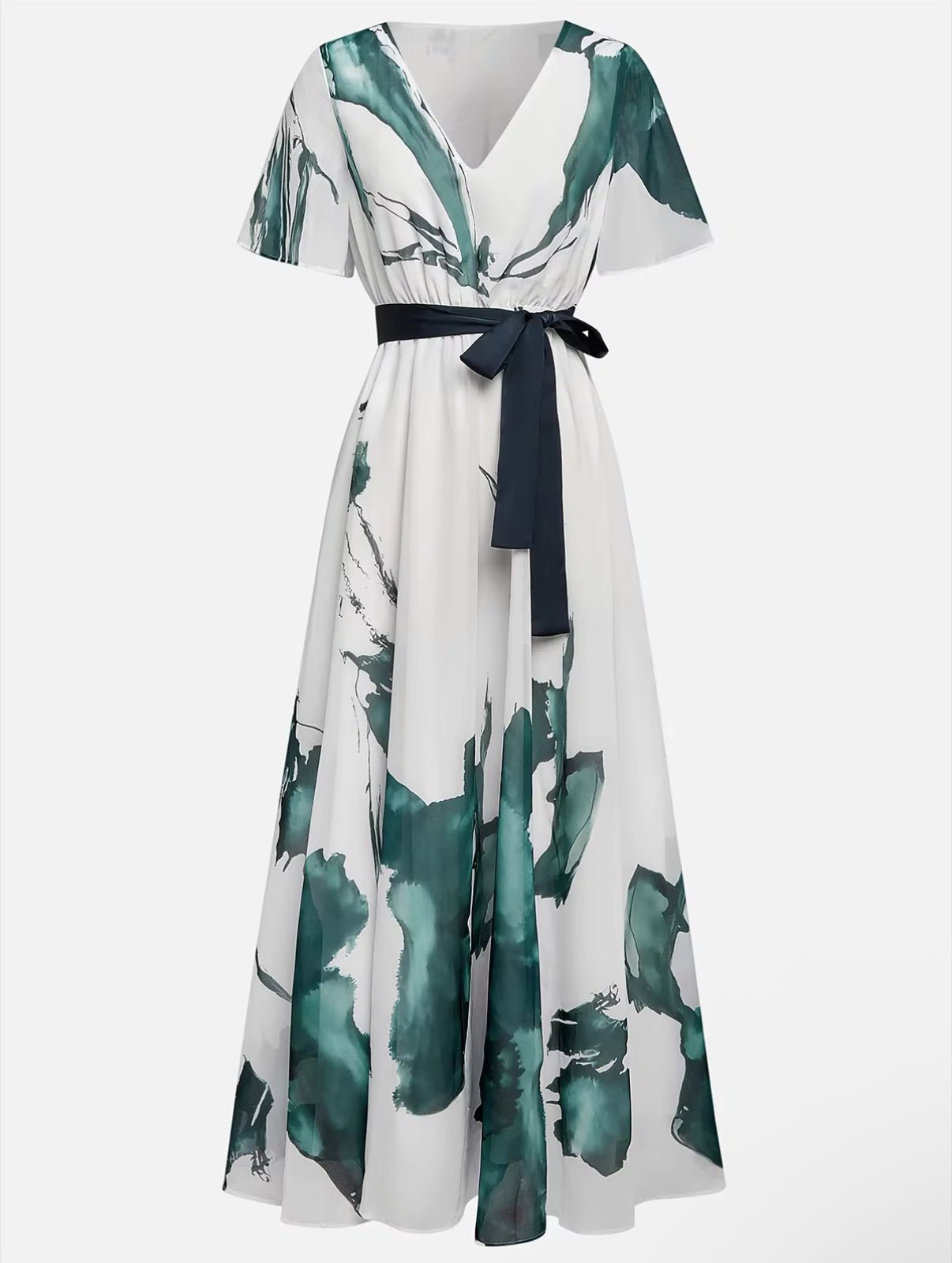 Nayla – Robe longue à imprimé aquarelle