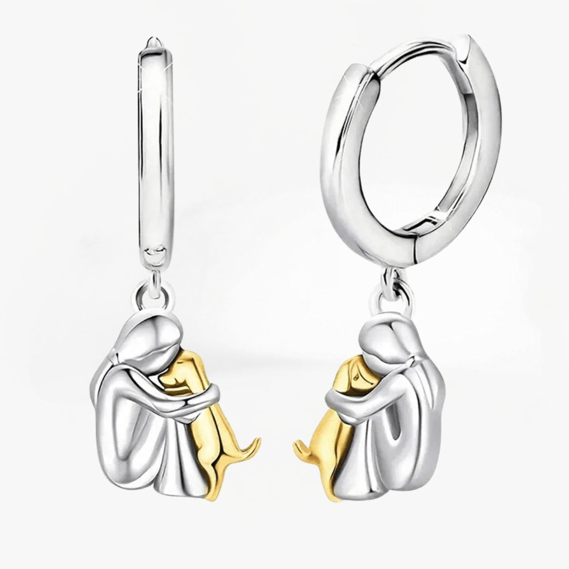 Nénette – Boucles d’oreilles avec icône de chien (fermeture ronde)