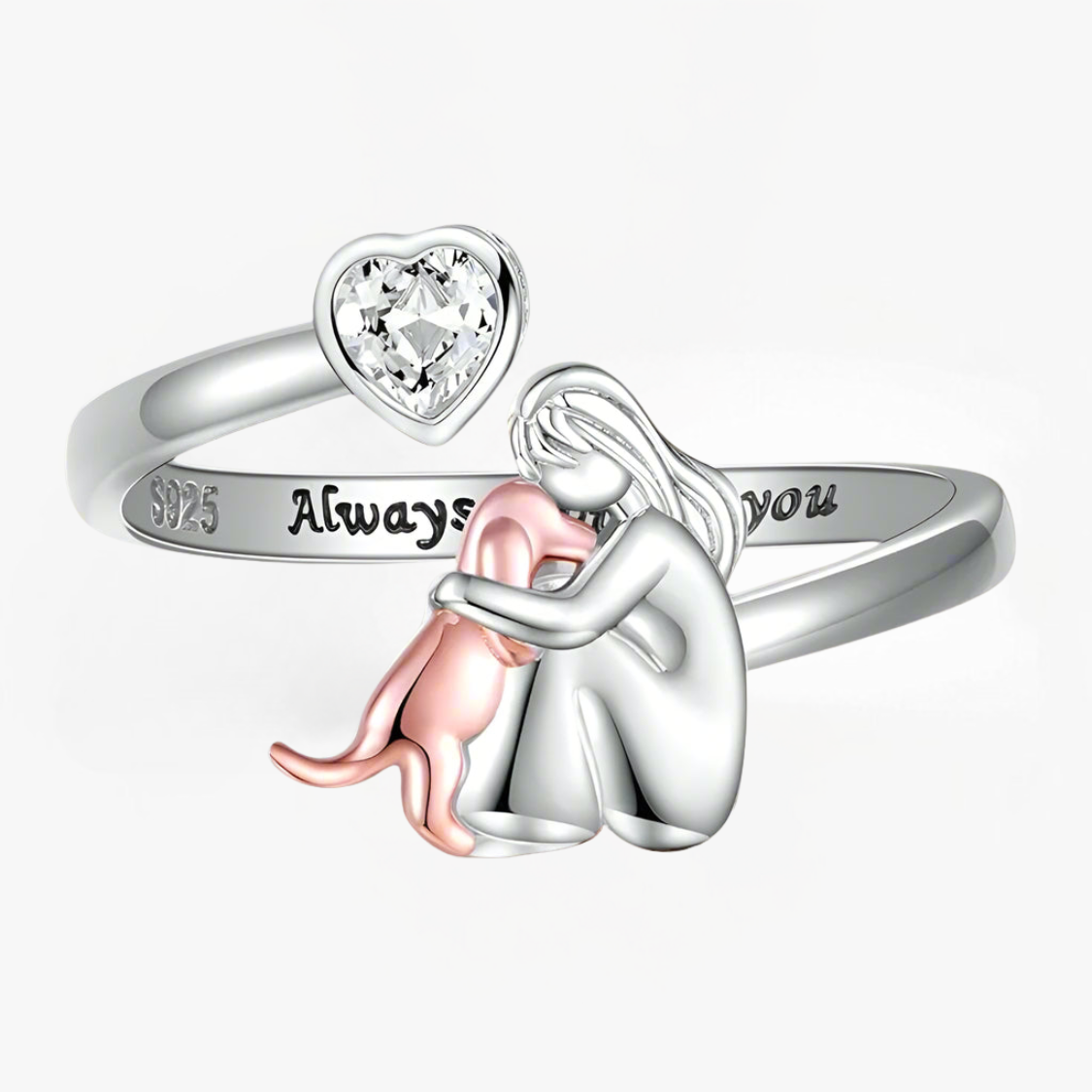 Coquin – Bague avec icône de chien (Rose)