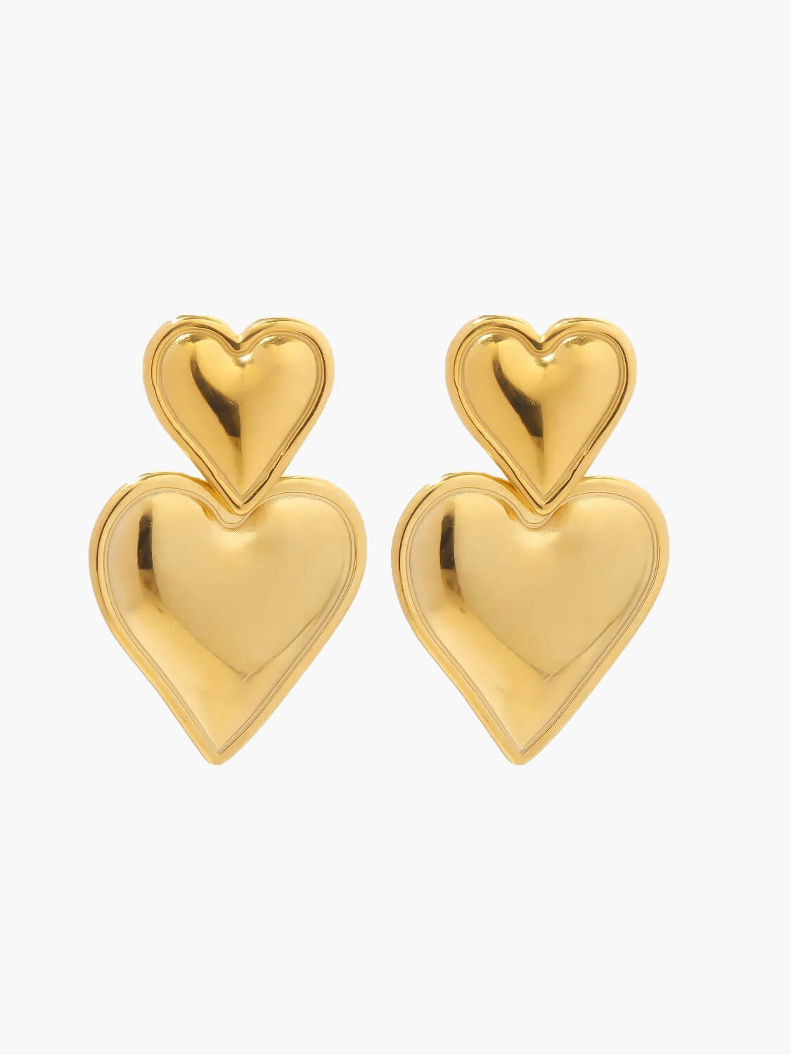 Boucles d'oreilles coeur plaquées or 14 carats
