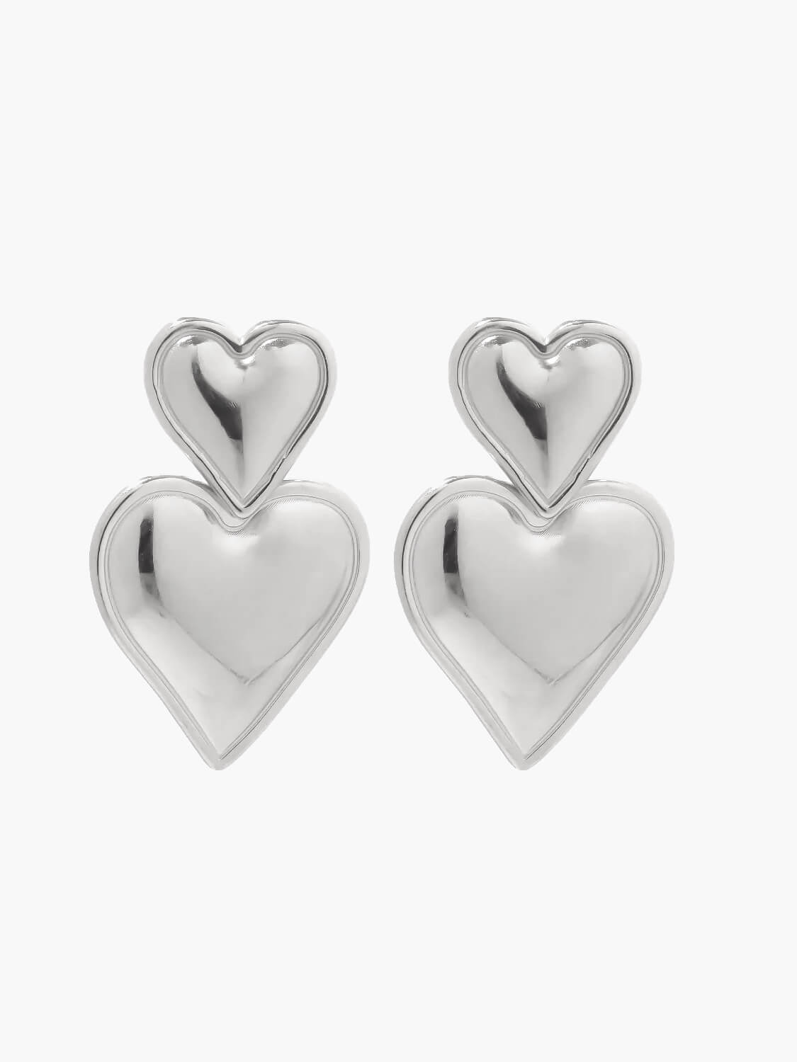 Boucles d'oreilles coeur plaquées or 14 carats