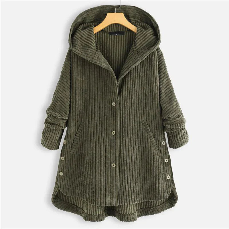 Théodora - Manteau côtelé avec capuche