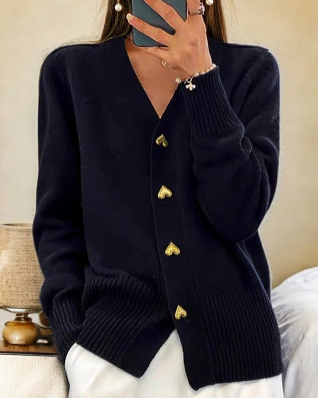 Marcelle - Cardigan élégant avec boutons en cœur