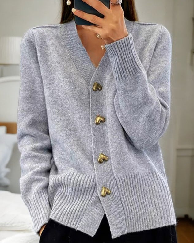 Marcelle - Cardigan élégant avec boutons en cœur