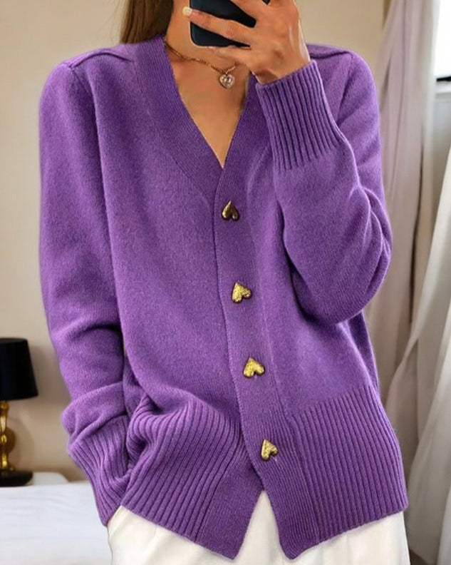 Marcelle - Cardigan élégant avec boutons en cœur