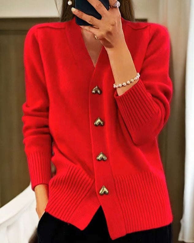 Marcelle - Cardigan élégant avec boutons en cœur