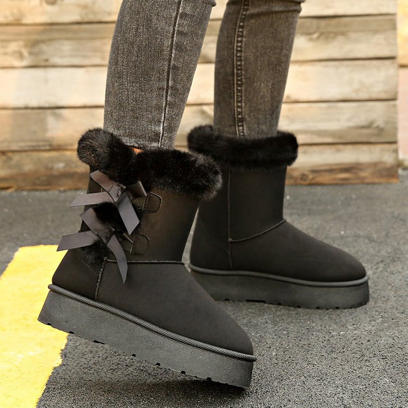 Térésa - Bottes de neige à plateforme avec nœuds élégants
