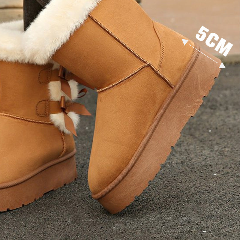 Térésa - Bottes de neige à plateforme avec nœuds élégants