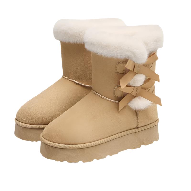 Térésa - Bottes de neige à plateforme avec nœuds élégants