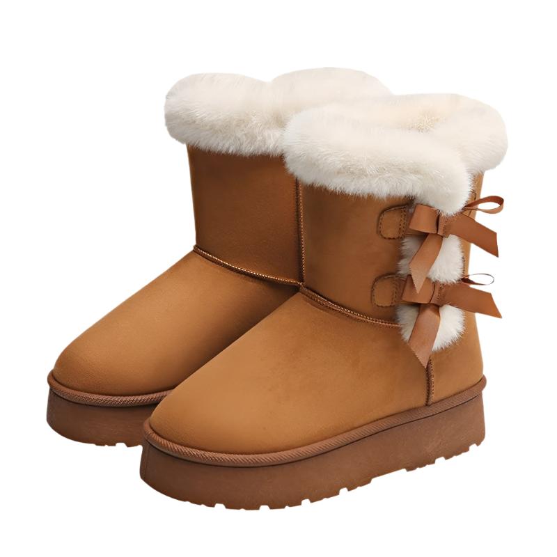 Térésa - Bottes de neige à plateforme avec nœuds élégants