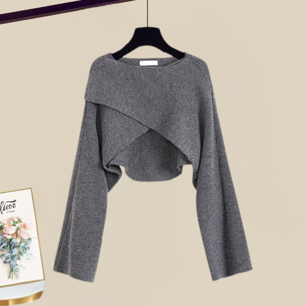 Ysaline - Ensemble élégant robe et pull ajusté