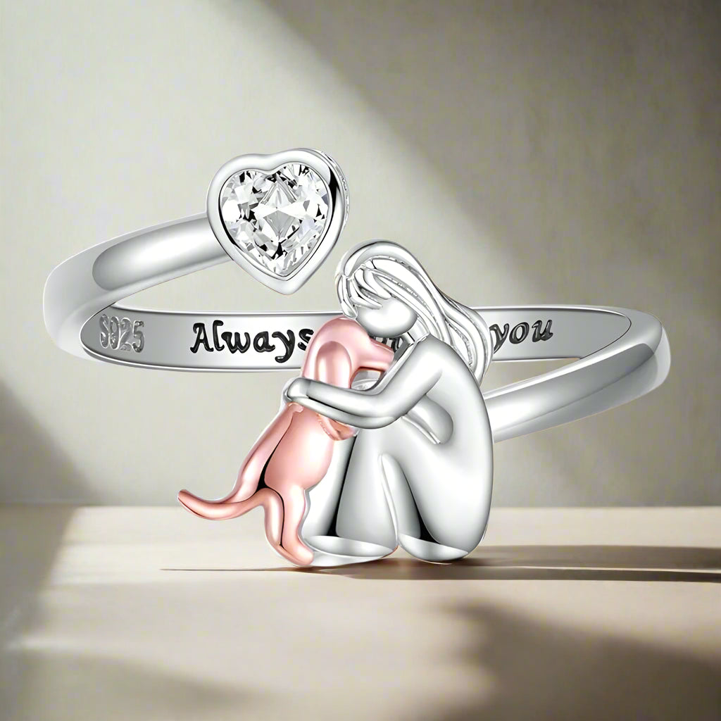 Coquin – Bague avec icône de chien (Rose)